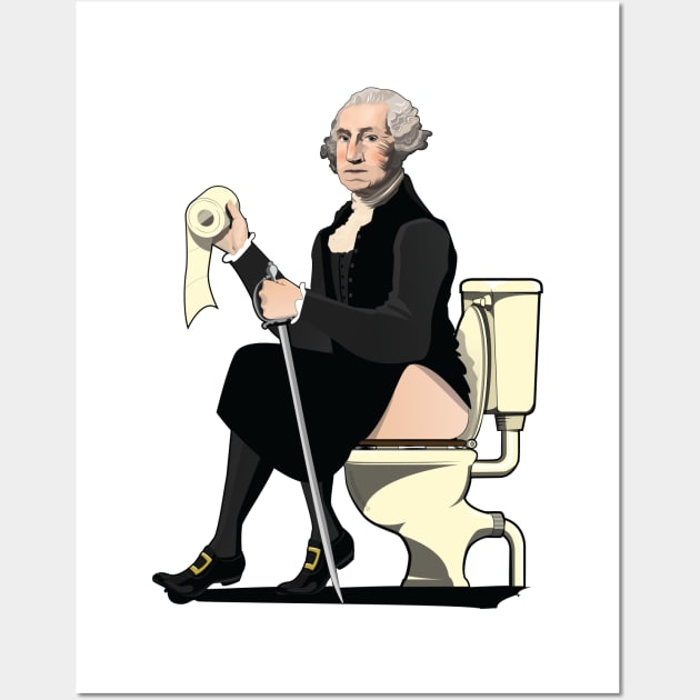 George Washington on the Toilet Wall Art by InTheWashroom